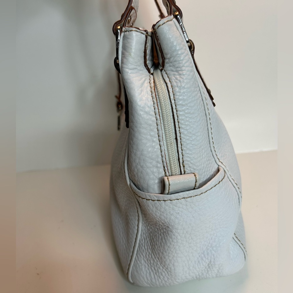 Fossil Pebble Grain White Leather Tote/Shoulder Bag - Picture 4 of 15